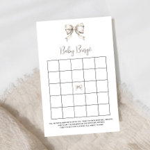 Vit Bow Vintage Baby Bingo-spel