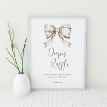 Vit Bow Vintage Blöja Lotteri 