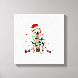 Vit Boxer Hund Ful Jul Sweater Rolig Xmas Canvastryck