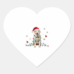Vit Boxer Hund Fula Jultröja Rolig Jul Hjärtformat Klistermärke