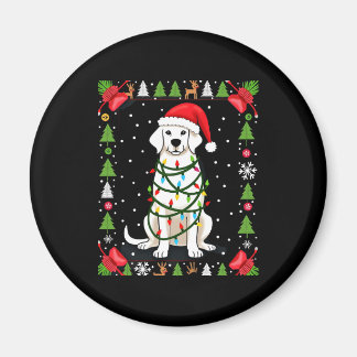 Vit Boxerhund Ful Jul Sweater Rolig Jul Magnet
