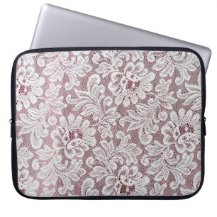 Vit bra elegance snöre struktur med sömlös bea laptop fodral