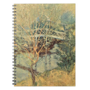 Vit bro av Twachtman, Vintage Impressionism Anteckningsbok Med Spiral