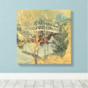 Vit bro av Twachtman, Vintage Impressionism Canvastryck