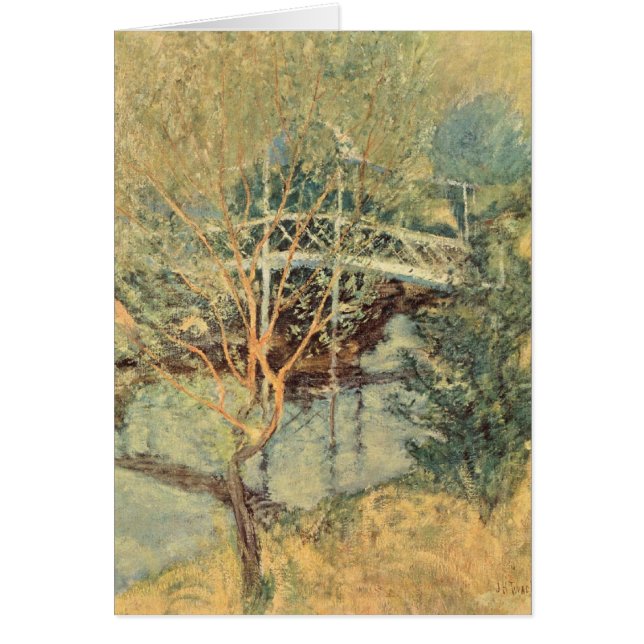 Vit bro av Twachtman, Vintage Impressionism Hälsningskort (Framsidan)