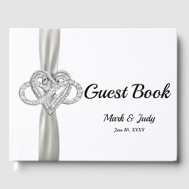 Vit BROBON Ofinity Heart Bröllop Guestbook Gästböcker