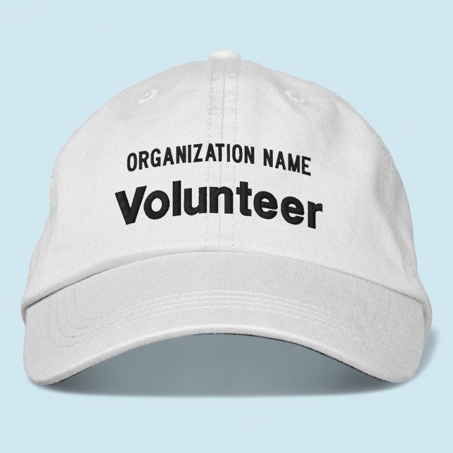 Vit Broderad Frivillig Hatt Justerbar Keps (MISOOK White Embroidered Volunteer Baseball Cap )