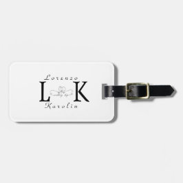 Vit Bröllop Monogram enkel Elegant, minimalistisk Bagagebricka