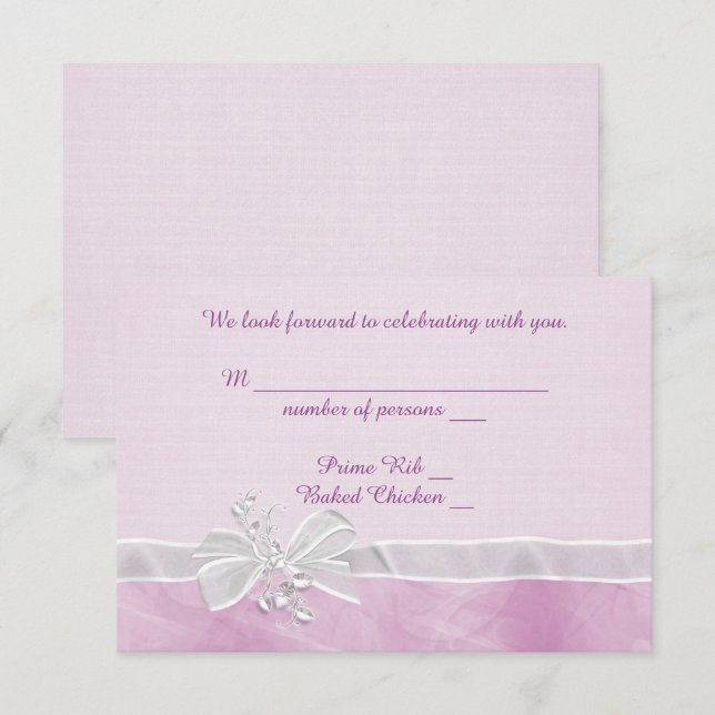 Vit bröllopsbåge RSVP Inbjudningar (Fram/baksida)