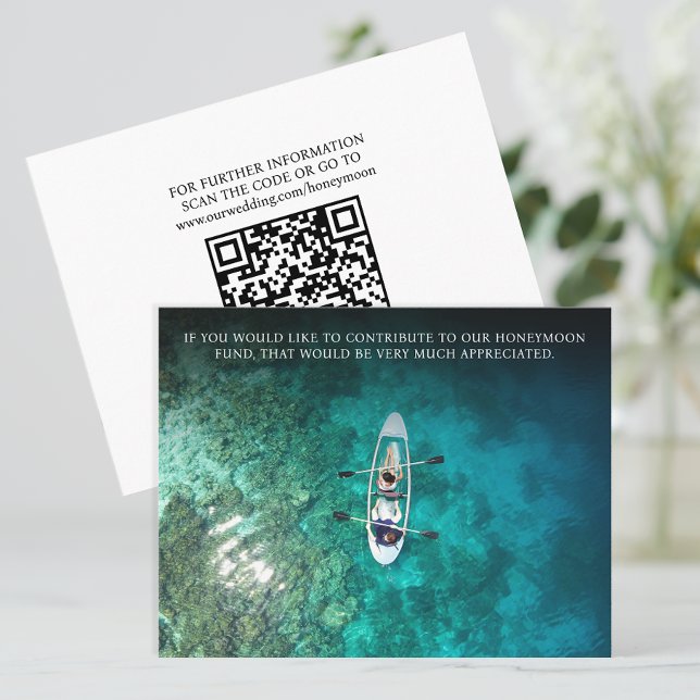 Vit Bröllopsfond För Smekmånad Gåva Donation QR-ko Tilläggskort (Skapare uppladdad)