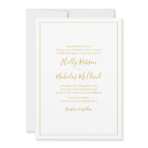 Vit bröllopsinbjudan i Elegant