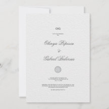 Vit bröllopsinbjudan med Guld-penseldrag