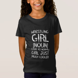 Vit brottningsflicka t shirt