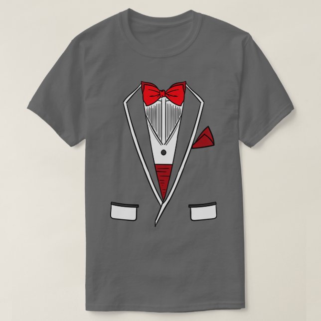 Vit Brudgum Mäklare Fest Tuxedo Dräkt Kostym T Shirt (Design framsida)