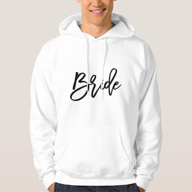 Vit brudklänning för möhippa hoodie (Framsida)