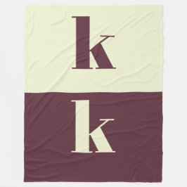 Vit & brun initial personlig fleecefilt