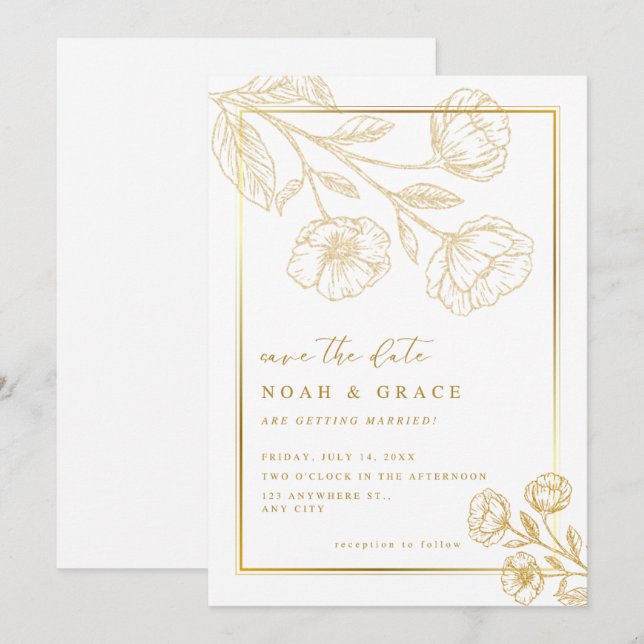 Vit brun modern Spara datuminbjudan Datumet (Fram/baksida)