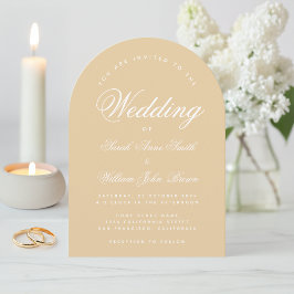 Vit Bryllopsbåge Modern Enkel Kalligrafi Inbjudningar