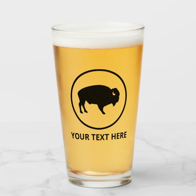 Vit buffalo utomhus med glas (Framsida fylld)