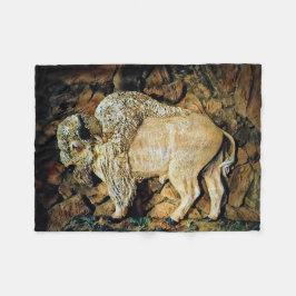 "Vit Buffel" original konst Fleecefilt
