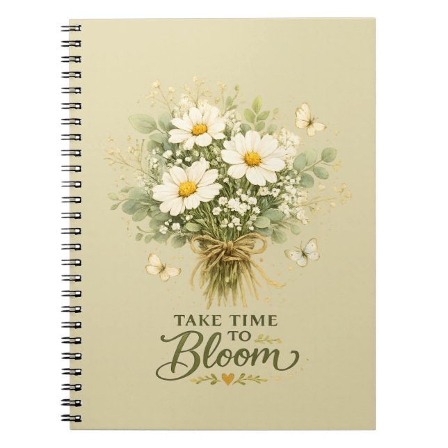 Vit bukett av vilda blommor anteckningsbok (Framsidan)