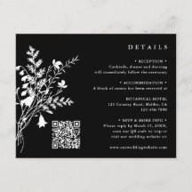 Vit bukett av vilda blommor Svarta bröllopsdetalje