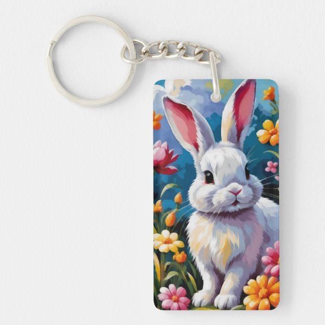 Vit Bunny, berömd av Vibrant Flowers (Framsidan)