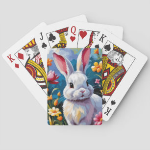 Vit Bunny, berömd av Vibrant Flowers Casinokort
