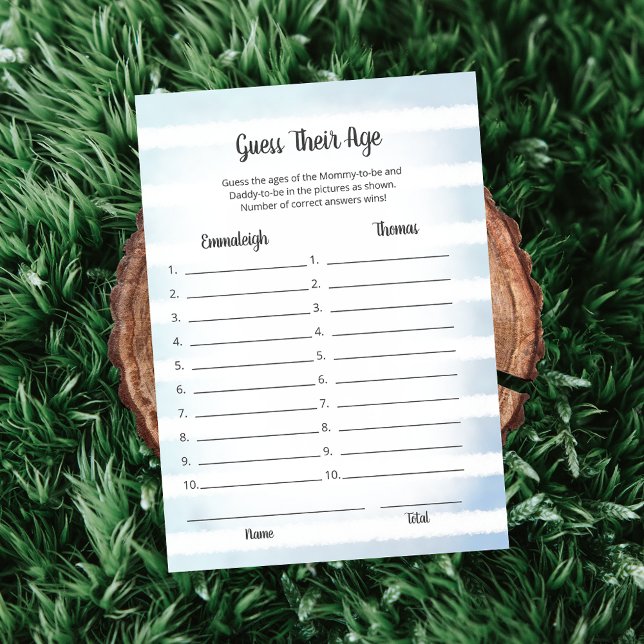 Vit Bunny Blue gissar deras ålderspass Inbjudningar (Skapare uppladdad)