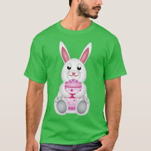 Vit bunny med rosa Påskägg T Shirt