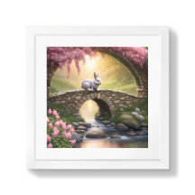 Vit bunny på en bro