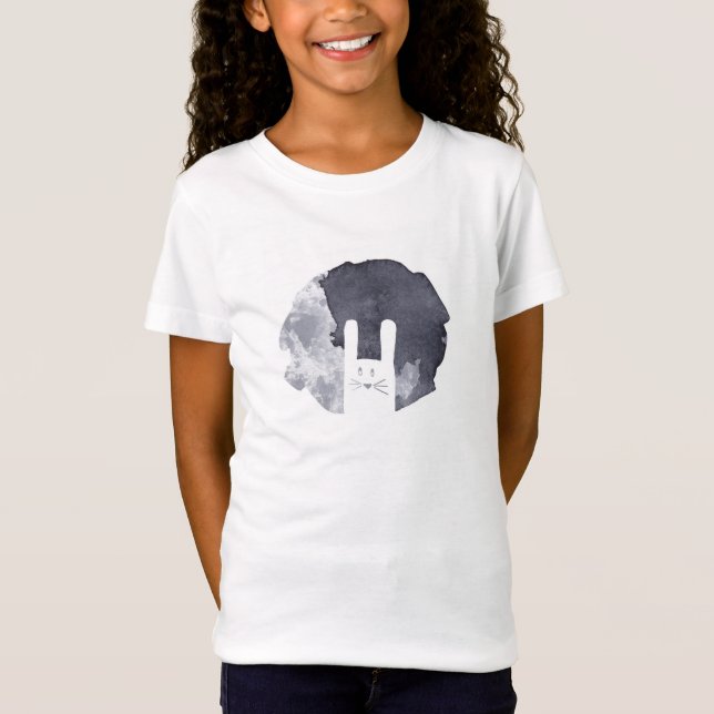 Vit Bunny Silhouette Tee Shirt (Framsida)