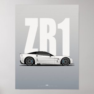 Vit C6 ZR1 Superbil Sidoprofil Modern Konst Poster