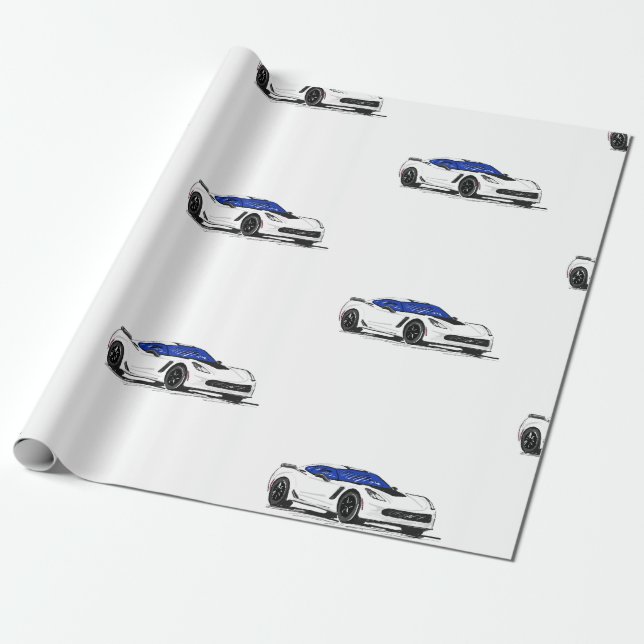 Vit C7 Papper för radbrytning Presentpapper (Utrullad)