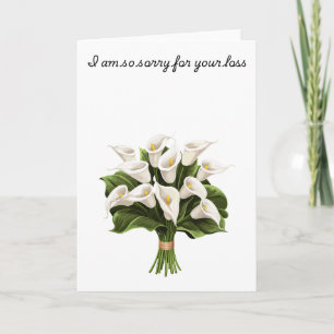 Vit Calla lilja Bouquet Jag är ledsen för din förl Kort