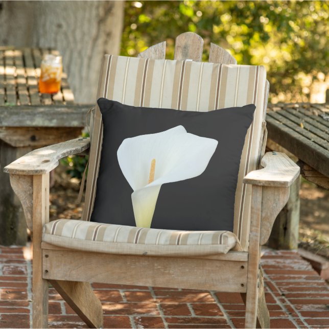 Vit Calla Lily Blomma Trädgård Bakgård Foto Kudde (Stol)