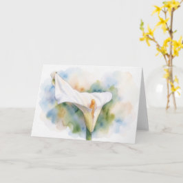 Vit Calla Lily Blommig Blomma Konst Notkort Kort