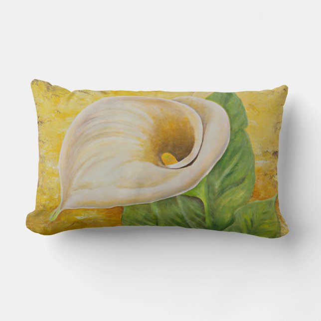 Vit Calla Lily Lumbar Pillow Lumbarkudde (Framsida)