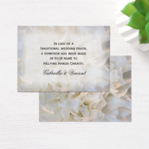 Vit Carnation Blommigt Bröllop Charity Card Visitkort