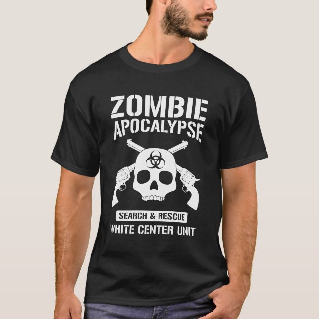 Vit centrerar Zombieapokalyps Tröja (Framsida)