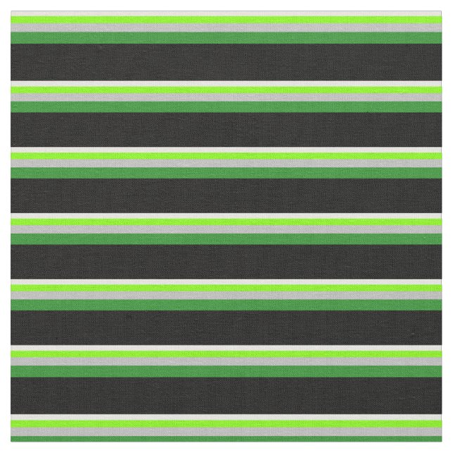 Vit, Chartreuse, Grått, Grönt av skog och svart Tyg (Närbild)