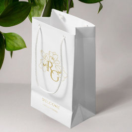 Vit | Chic Faux Guld Monogram Välkommen Bröllop