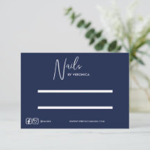 Vit Chic i marinen Tryck på Nagel Visning Card