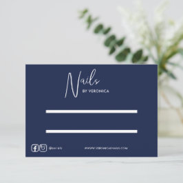 Vit Chic i marinen Tryck på Nagel Visning Card Tack Kort