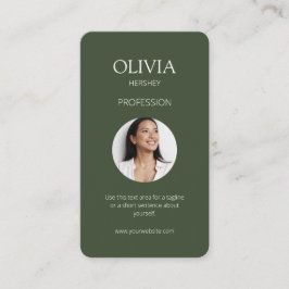 Vit/Chic Mörk Sage Grönt Photo Social QR-kod Visitkort