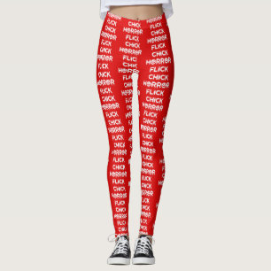 Vit Chick för skräck Leggings