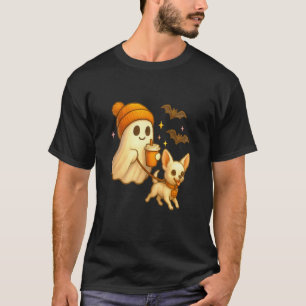 Vit Chihuahua Halloween-spöke Gående Chihuahua T Shirt