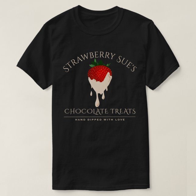 vit chokladjordgubbsbär T-Shirt (Design framsida)