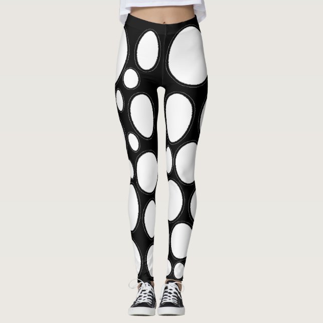 Vit cirkel leggings (Framsida)