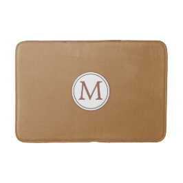 Vit cirkelbanderogram på Brown Badrumsmatta